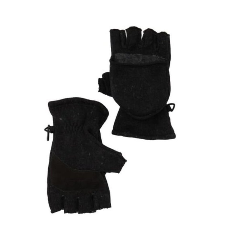 Hawke & Co. Men Fleece Ribbed Convertible Mittens - Picture 2 of 7